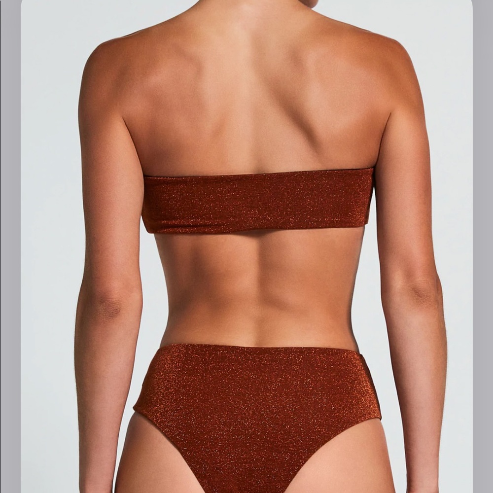 NWT DEVON WINDSOR Aurelia swim bikini top sienna shimmer S - Picture 2 of 5